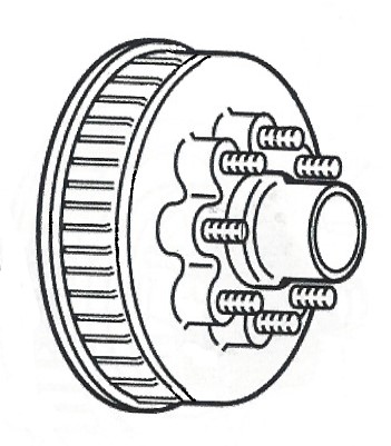 Trailer Hub and Drum 7000 lb 8 on 6.5" 9/16" Lugs